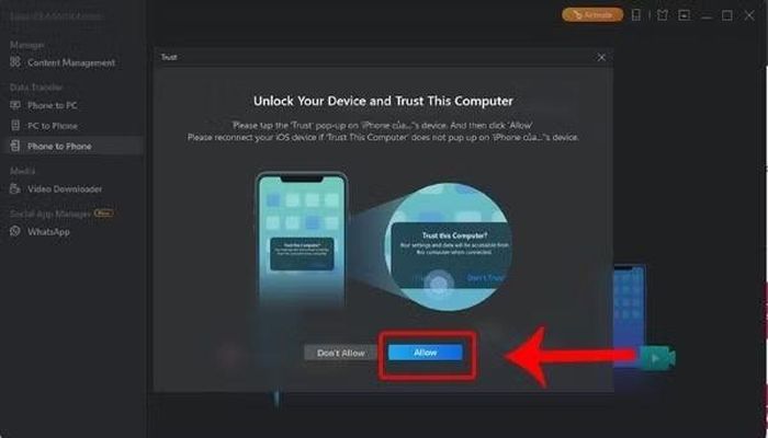  Nhấn Tin cậy máy tính này trên iPhone để cấp quyền truy cập. 