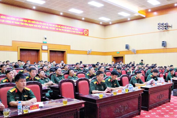 Điểm cầu Đảng ủy Bộ Chỉ huy Quân sự tỉnh.