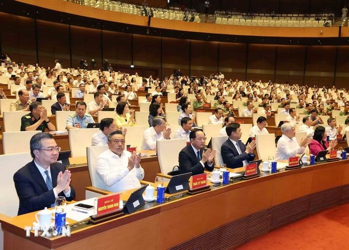 Các đại biểu tham dự hội nghị tại phòng họp Diên Hồng, Nhà Quốc hội, Hà Nội. (Ảnh: Thống Nhất/TTXVN)