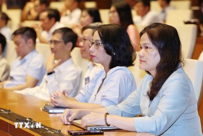 Đại biểu tham dự hội nghị tại phòng họp Diên Hồng, Nhà Quốc hội, Hà Nội. (Ảnh: Phương Hoa/TTXVN)