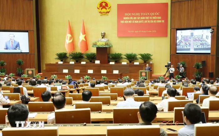Toàn cảnh hội nghị tại phòng họp Diên Hồng, Nhà Quốc hội, Hà Nội. (Ảnh: Phương Hoa/TTXVN)