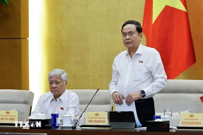Chủ tịch Quốc hội Trần Thanh Mẫn phát biểu khai mạc Phiên họp. (Ảnh: Doãn Tấn/TTXVN)
