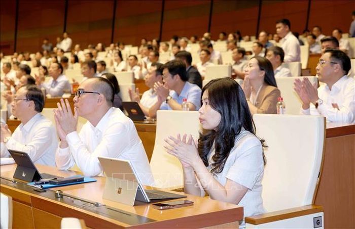 Đại biểu tham dự hội nghị tại phòng họp Diên Hồng, Nhà Quốc hội, Hà Nội. Ảnh: Phương Hoa/TTXVN