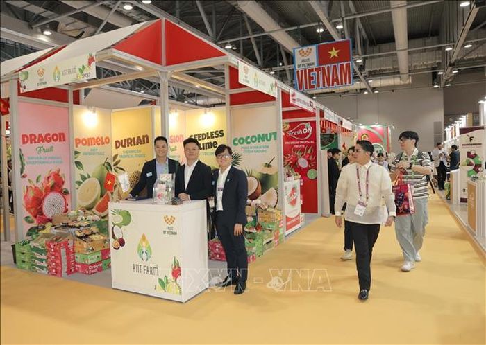 Khu trưng bày của đoàn Việt Nam tại Hội chợ. Ảnh: Xuân Vịnh/Phóng viên TTXVN tại Hong Kong (Trung Quốc)