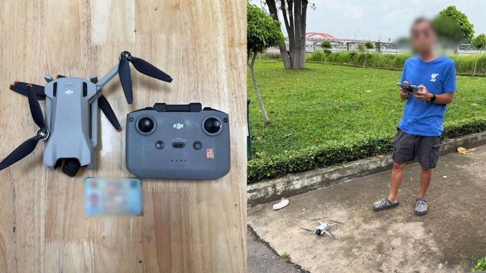 Một trường hợp bay flycam bị Công an phát hiện. Ảnh: CA TP Hồ Chí Minh