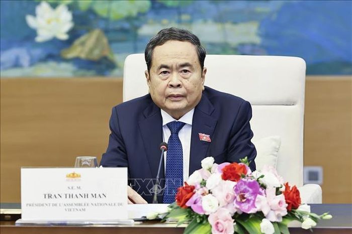 Chủ tịch Quốc hội Trần Thanh Mẫn phát biểu. Ảnh: Doãn Tấn/TTXVN