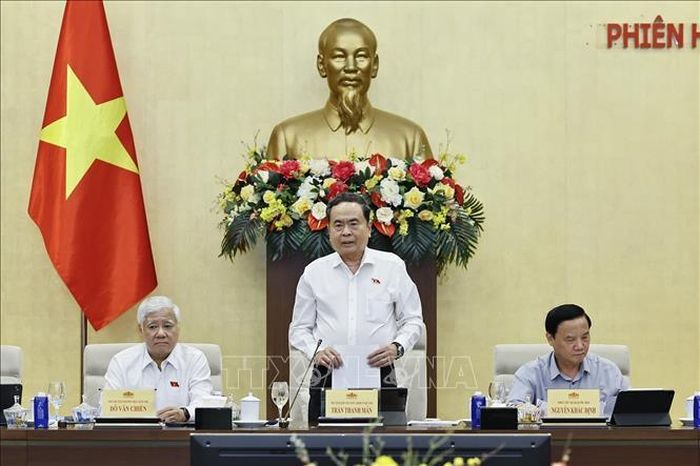 Chủ tịch Quốc hội Trần Thanh Mẫn phát biểu khai mạc Phiên họp. Ảnh: Doãn Tấn/TTXVN
