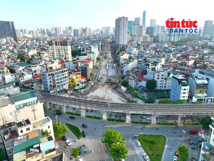 Dự án đường Vành đai 2,5 Hà Nội đoạn qua Cầu Giấy tăng tốc về đích trong quý IV/2026. Ảnh: Thế Đoàn/Báo Tin tức và Dân tộc
