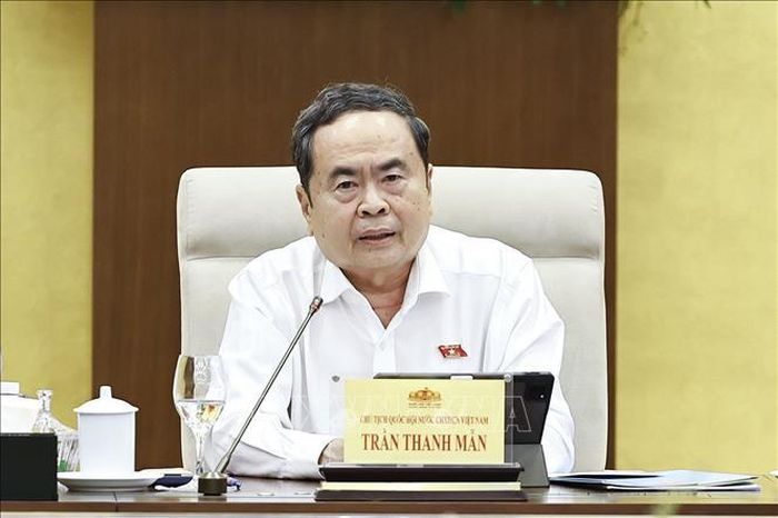 Chủ tịch Quốc hội Trần Thanh Mẫn phát biểu. Ảnh: Doãn Tấn/TTXVN