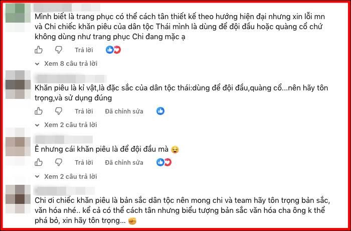 Nhiều cư dân mạng lên tiếng về việc stylist phối khăn Piêu vào trang phục của Phương Mỹ Chi.