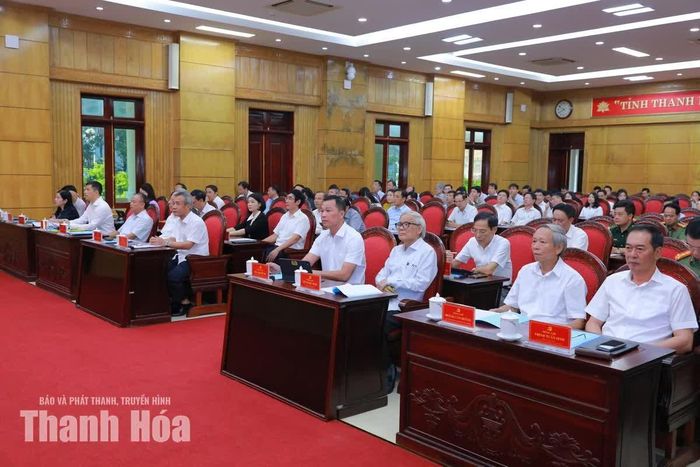 Đại biểu dự tại điểm cầu Tỉnh ủy Thanh Hóa.