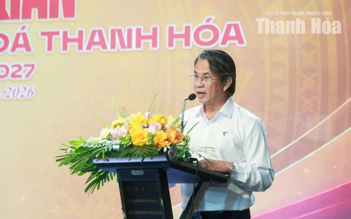 Chủ tịch CLB Bóng đá Thanh Hóa Lê Xuân Tưởng phát biểu ý kiến.