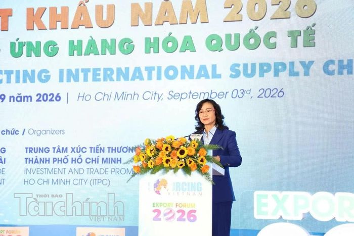 Bà Phan Thị Thắng - Thứ trưởng Bộ Công thương chia sẻ tại Diễn đàn xuất khẩu 2026.