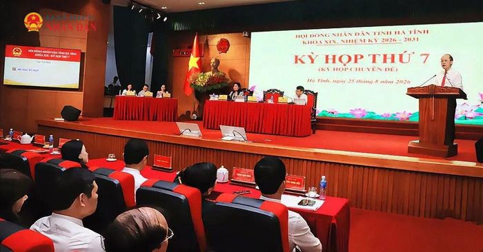 Toàn cảnh Kỳ họp thứ Bảy, HĐND tỉnh Hà Tĩnh. Ảnh: Châu San