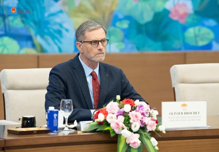 Đại sứ Cộng hòa Pháp tại Việt Nam Olivier Brochet phát biểu