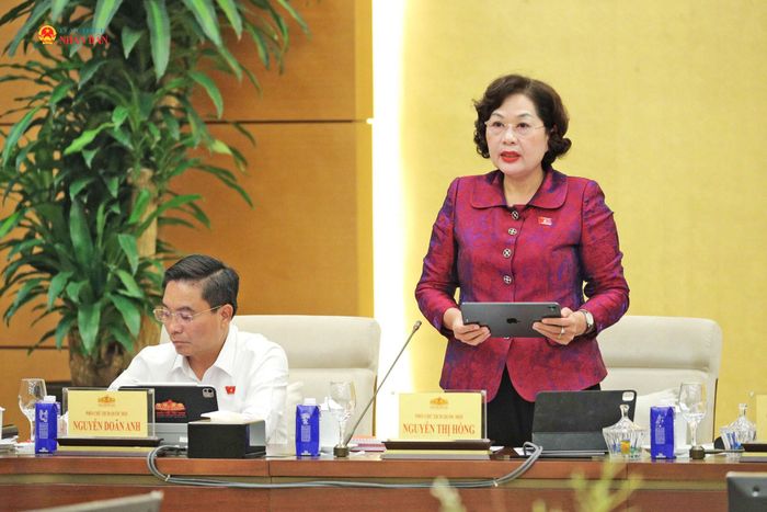 Phó Chủ tịch Quốc hội Nguyễn Thị Hồng điều hành phiên họp