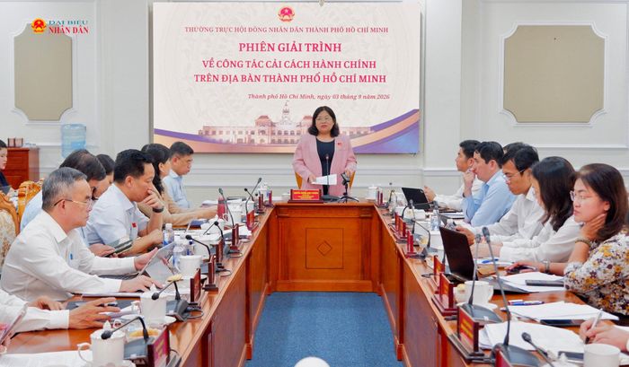 Phó Chủ tịch HĐND thành phố Nguyễn Trường Nhật Phượng phát biểu