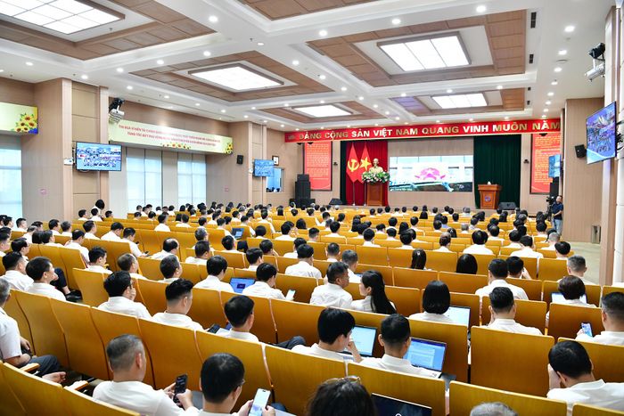 Quang cảnh tại điểm cầu Trụ sở KTNN. Ảnh: M. Thúy