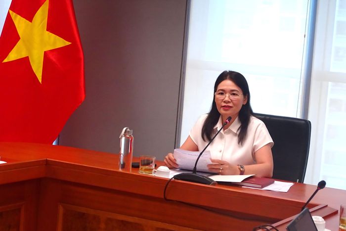 Phó Tổng Kiểm toán nhà nước Hà Thị Mỹ Dung chủ trì cuộc họp. Ảnh: D.THIỆN