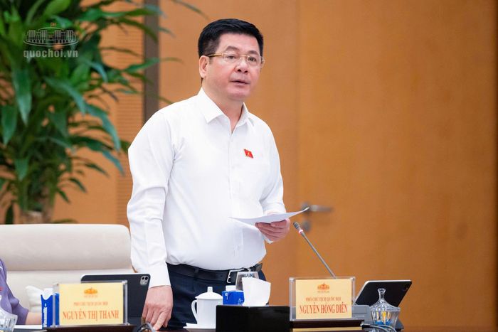 Phó Chủ tịch Quốc hội Nguyễn Hồng Diên phát biểu tại Phiên họp. Ảnh: VPQH