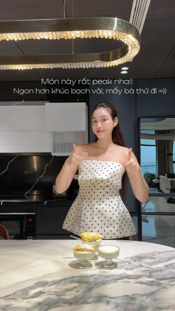 Nàng Hậu thích làm nhiều món bánh trái tráng miệng