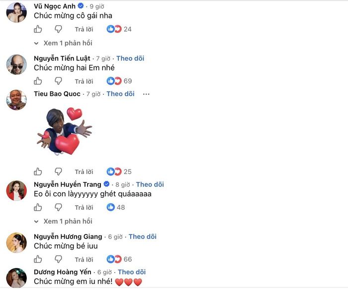 Showbiz đồng loạt chúc cặp đôi Khả Ngân - Nhan Phúc Vinh hạnh phúc. Ảnh chụp màn hình