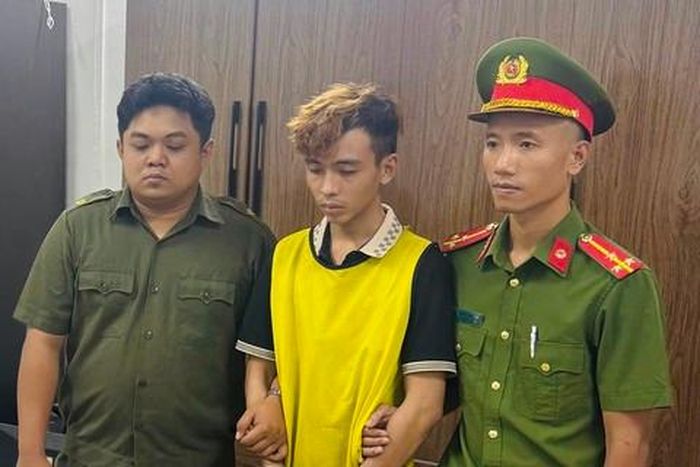 Nguyễn Chí Cường tại cơ quan công an.