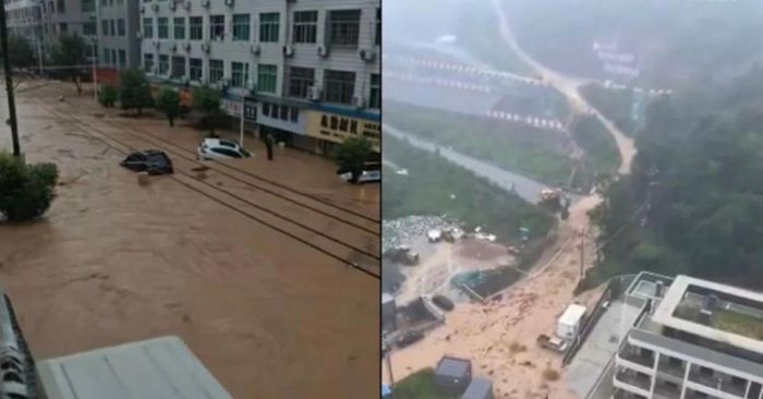 Bão Saudel đổ bộ lần thứ ba vào tỉnh Phúc Kiến, gây mưa lớn, ngập lụt tại nhiều khu vực. (Ảnh: Mạng khí tượng Trung Quốc)