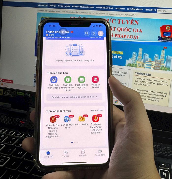 Mini App "Bản đồ mưa ngập" là một tiện ích chuyên sâu được phát triển đồng bộ và nhúng trực tiếp vào hệ sinh thái iHanoi. Ảnh: T.N