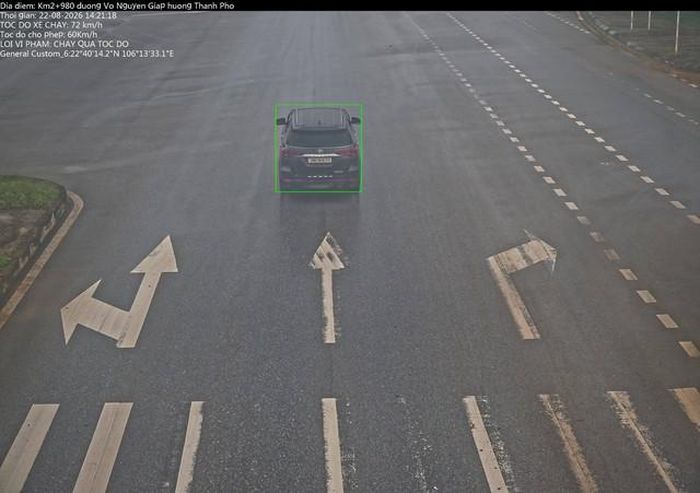 Xe ôtô BKS: 30E-545.73 vi phạm quá tốc độ từ 10 Km/h đến dưới 20 Km/h tại Km2+980, Võ Nguyên Giáp.