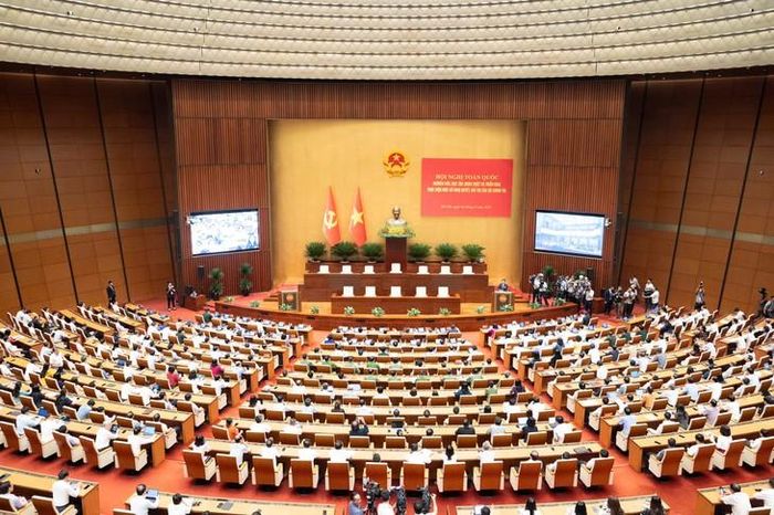 Toàn cảnh Hội nghị tại điểm cầu Hội trường Diên hồng, Nhà Quốc hội. Ảnh: Media Quốc hội
