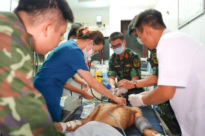 Bệnh nhân bị đa chấn thương do tai nạn lao động. Ảnh: BVCC.