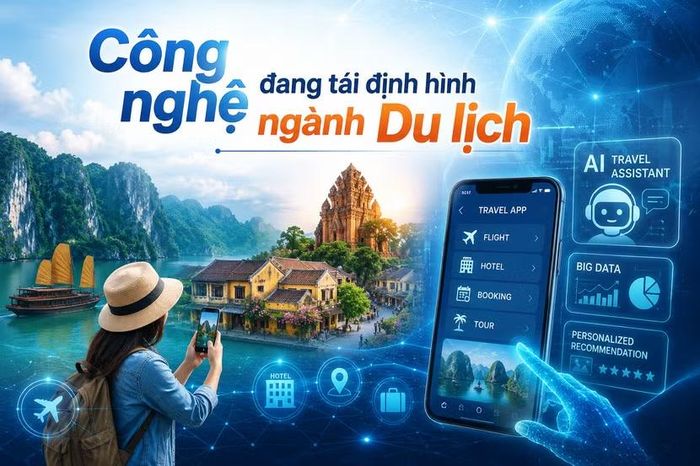 Không chỉ thay đổi cách du khách trải nghiệm, công nghệ còn đang định hình lại phương thức quản trị và mô hình kinh doanh của doanh nghiệp. (Ảnh có sự hỗ trợ của AI)