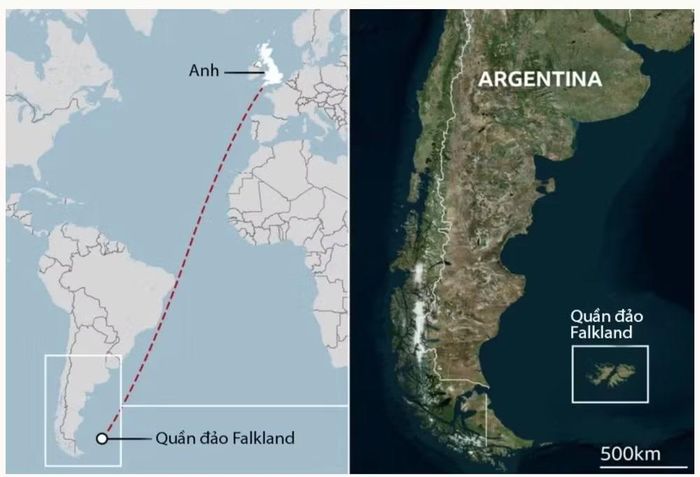 Falkland nằm cách bờ biển Argentina khoảng 500 km và cách Anh hơn 13.000 km. Quần đảo gồm 2 đảo chính là Đông Falkland và Tây Falkland cùng 778 đảo nhỏ, với khoảng 3.600 người sinh sống, phần lớn có nguồn gốc Anh.