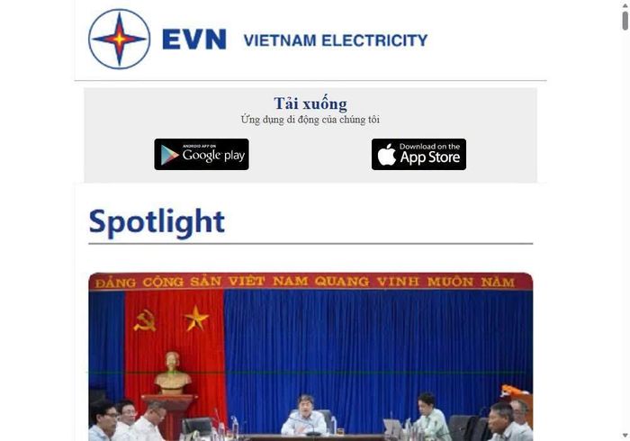 Trang web giả mạo thương hiệu, dụ khách hàng cài đặt ứng dụng CSKH để chiếm đoạt tài khoản ngân hàng. Ảnh: EVNSPC.