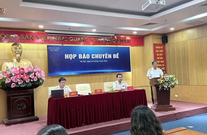 Cuộc họp báo chuyên đề của Cục Thuế (Bộ Tài chính), ông Mai Sơn, Phó Cục trưởng Cục Thuế (Bộ Tài chính) - Ảnh: Chinhphu.vn