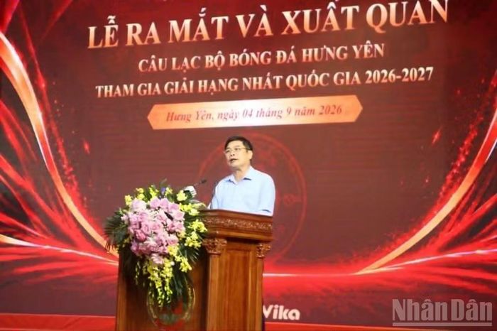 Đồng chí Phạm Văn Nghiêm, Phó Chủ tịch Ủy ban nhân dân tỉnh phát biểu tại sự kiện. (Ảnh: MAI TÚ)
