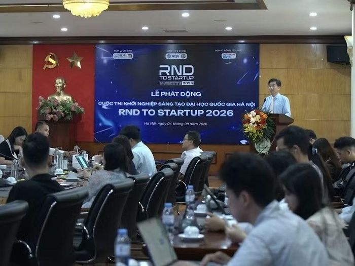 Lễ phát động Cuộc thi Khởi nghiệp Sáng tạo Đại học Quốc gia Hà Nội-“RND to Startup 2026”. (Ảnh: BTC)