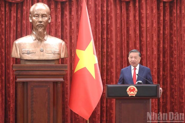 Tổng Bí thư, Chủ tịch nước Tô Lâm phát biểu giao nhiệm vụ cho đồng chí Lê Quang Đạo.