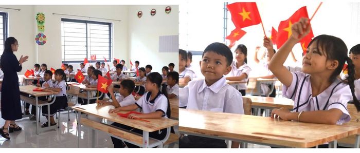 Giáo viên hướng dẫn các em những kỹ năng sinh hoạt cần thiết trước ngày khai giảng
