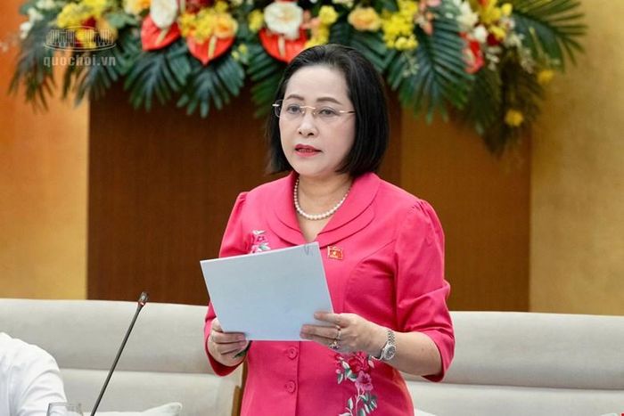  Phó Chủ tịch Quốc hội Nguyễn Thị Thanh góp ý hoàn thiện dự thảo luật. Ảnh: CỔNG THÔNG TIN ĐIỆN TỬ QUỐC HỘI 