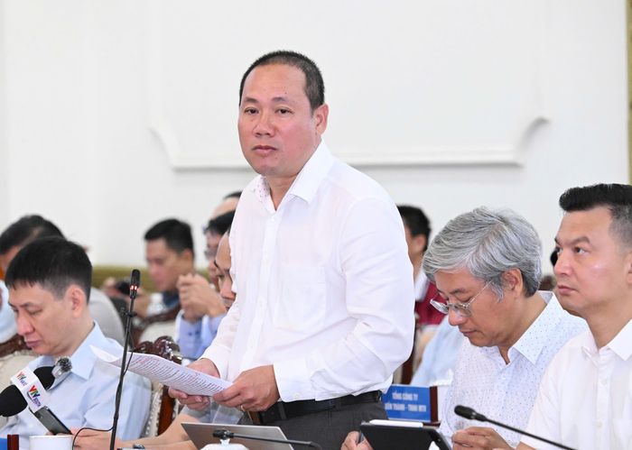 Trưởng Thống kê TPHCM Nguyễn Khắc Hoàng phát biểu tại phiên họp. Ảnh: VIỆT DŨNG