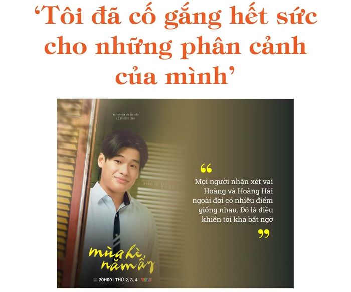 - Tuyến thời thanh xuân của Hoàng trong Mùa hè năm ấy đã khép lại. Điều gì về nhân vật khiến anh nhớ nhất và phản hồi nào từ khán giả để lại cho anh nhiều ấn tượng?