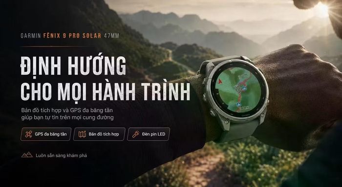 Garmin Fenix 9 sở hữu nhiều tính năng hỗ trợ độc lập mạnh mẽ mà không phụ thuộc vào nguồn sạc hay mạng di động.