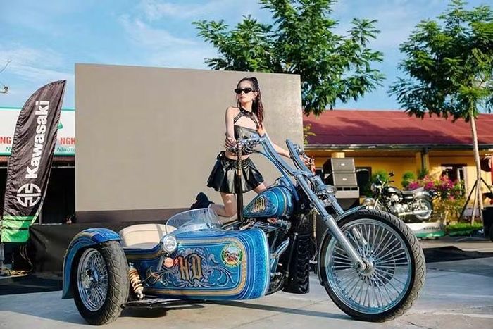 Một trong hai mẫu xe nổi bật xuất hiện trong bộ ảnh là Harley-Davidson Dyna 2009. Đây là dòng xe được giới chơi mô tô và sưu tầm đánh giá cao bởi số lượng sản xuất giới hạn, chỉ khoảng 2.450 chiếc trên toàn cầu trong năm 2009.