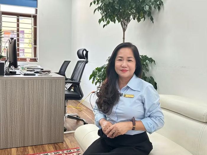 Cô Trần Thị Thúy - Hiệu trưởng Trường Tiểu học và Trung học cơ sở Victoria Thăng Long 3 (Hà Nội). Ảnh NC.