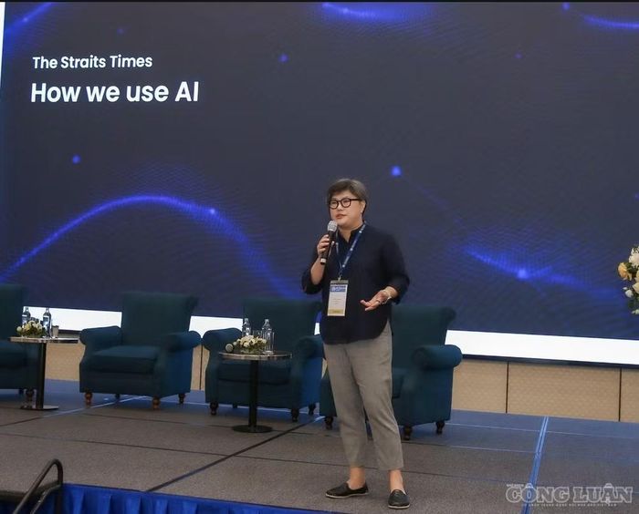 Bà E-von Yeung, Biên tập viên Chiến lược tòa soạn về AI và đổi mới tại The Straits Times. Ảnh: Sơn Hải.