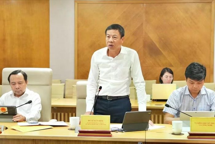 Thứ trưởng Bộ Khoa học và Công nghệ Lê Xuân Định phát biểu tại buổi làm việc - Ảnh: Bộ Khoa học và Công nghệ.