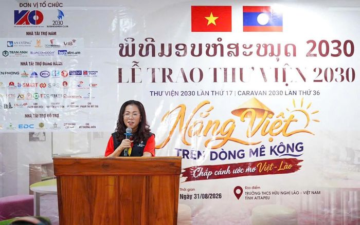 Bà Đoàn Thị Hồng Thơm, Trưởng Ban Tổ chức Caravan 2030 phát biểu