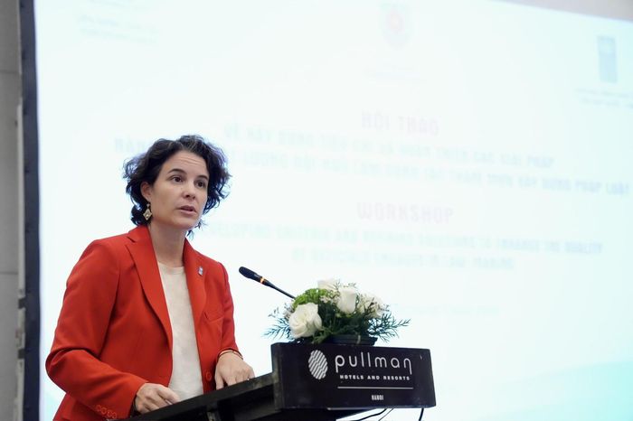 Phó Trưởng Đại diện Thường trú của UNDP tại Việt Nam Francesca Nardini phát biểu tại hội thảo.
